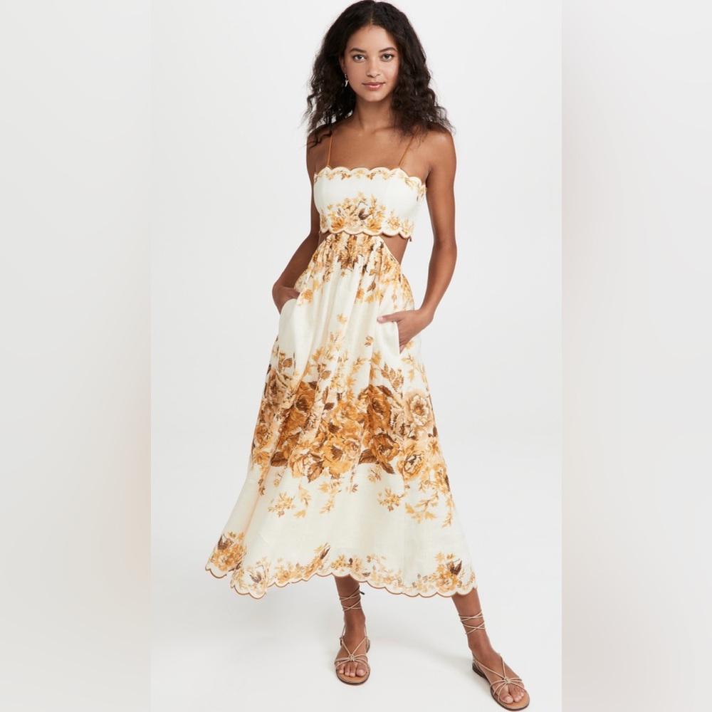 Zimmerman Aliane Scallop Midi Dress OP